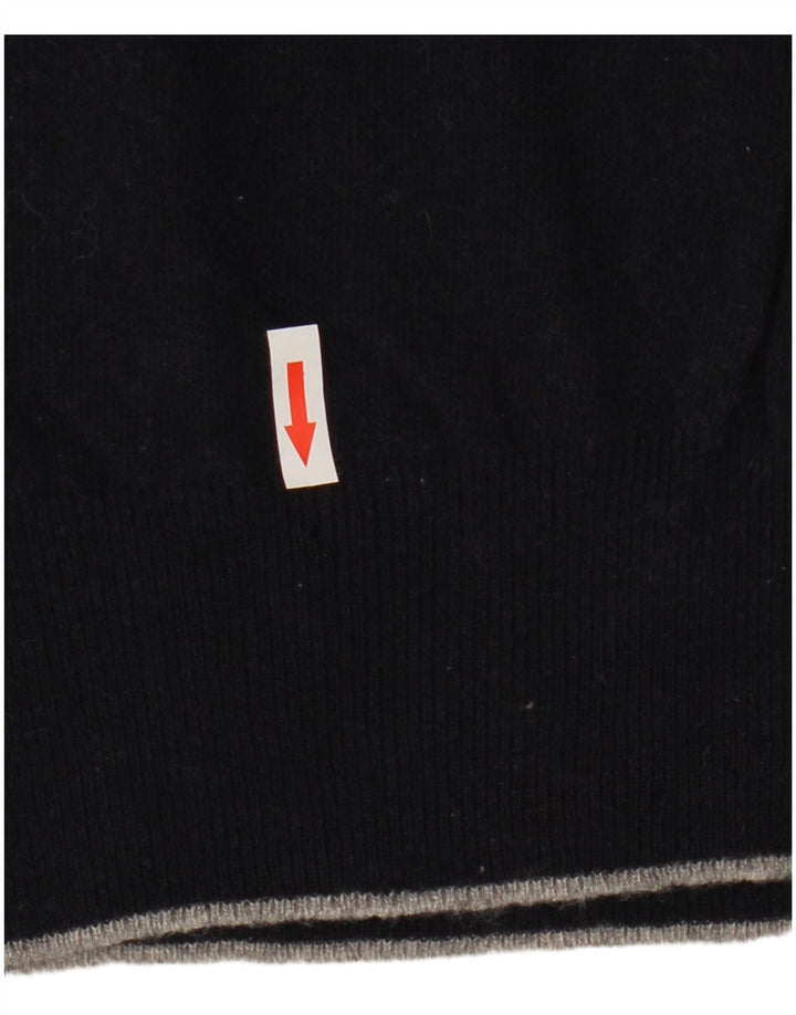 Henri Lloyd Mens V-Neck Jumper Sweater Medium Black Wool
