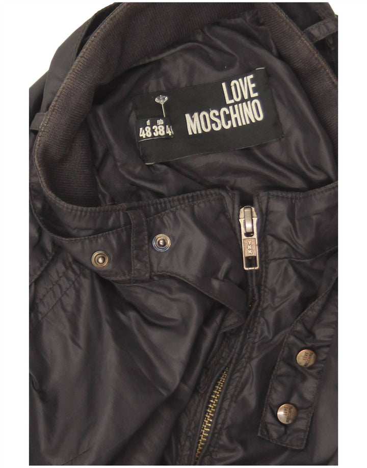 Moschino Mens Bomber Jacket UK 38 Medium Black Polyamide