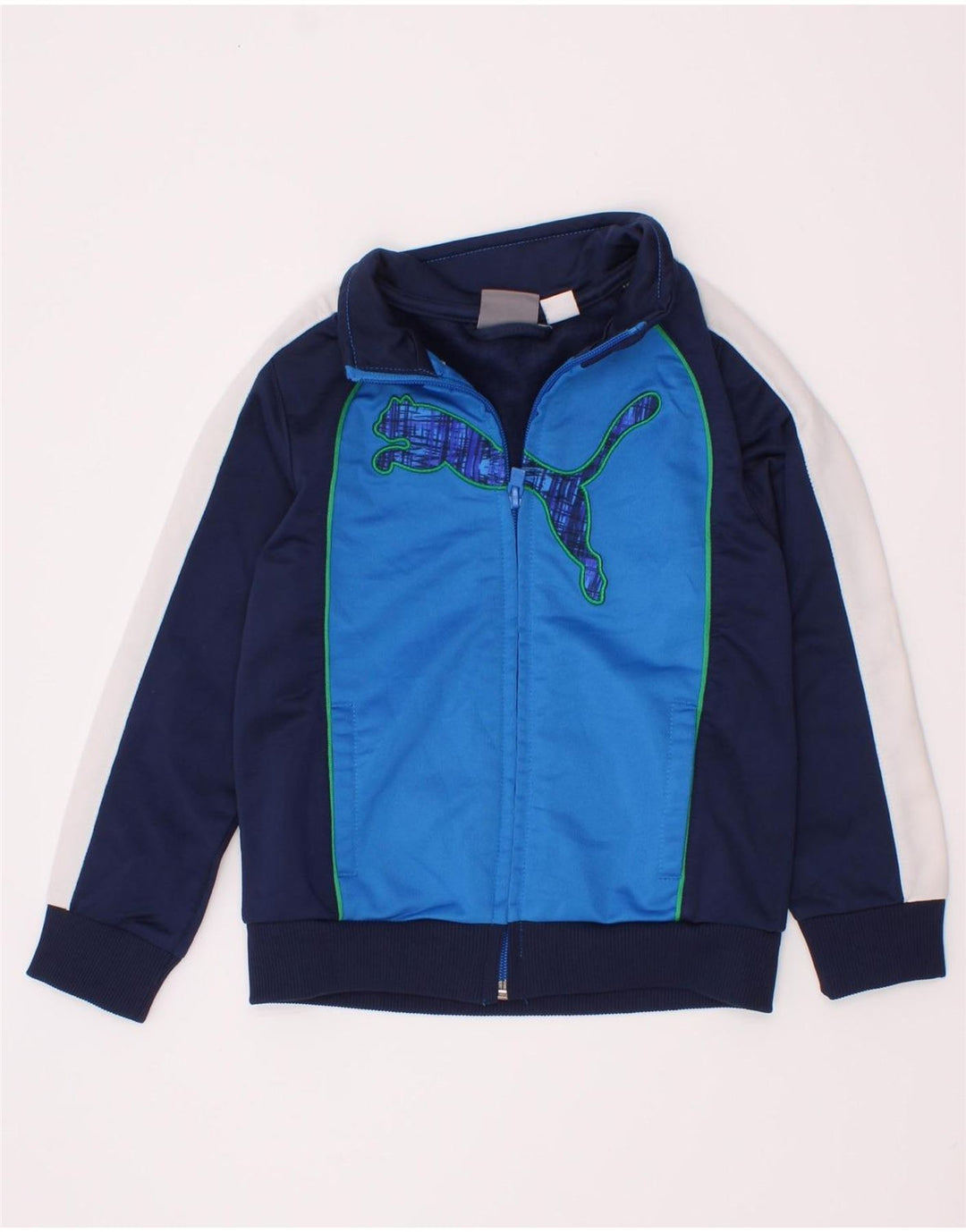 Puma Boys Graphic Tracksuit Top Jacket 2-3 Years Navy Blue Colourblock