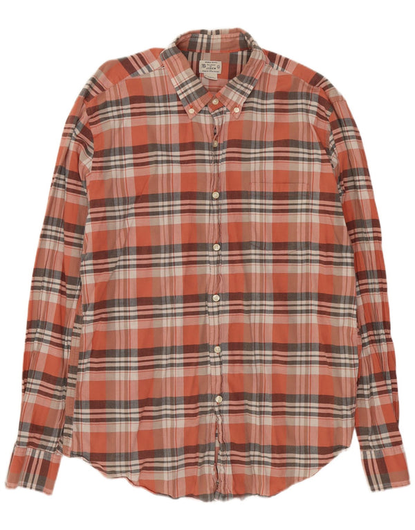 J. Crew Mens Shirt Large Pink Check Cotton