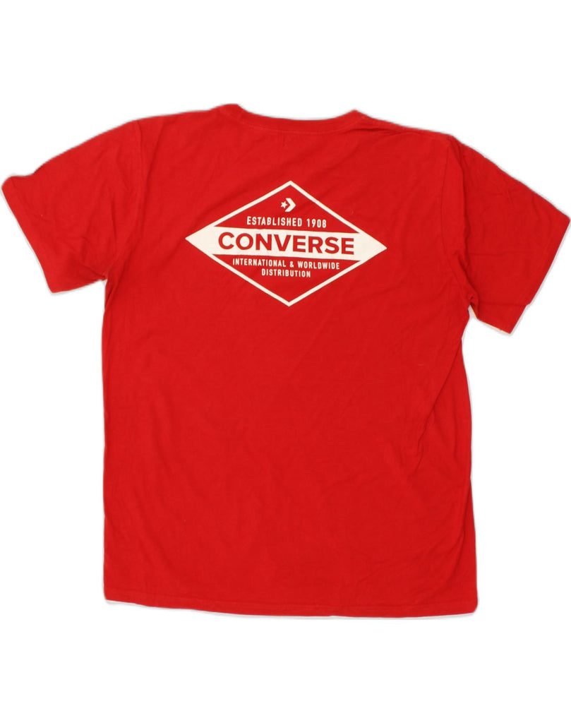 CONVERSE Mens Graphic T-Shirt Top Medium Red Cotton | Vintage Converse | Thrift | Second-Hand Converse | Used Clothing | Messina Hembry 