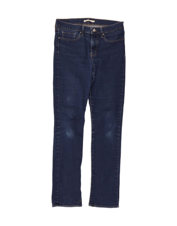 Levi's Womens 314 Shaping Straight Jeans W31 L32 Blue Cotton