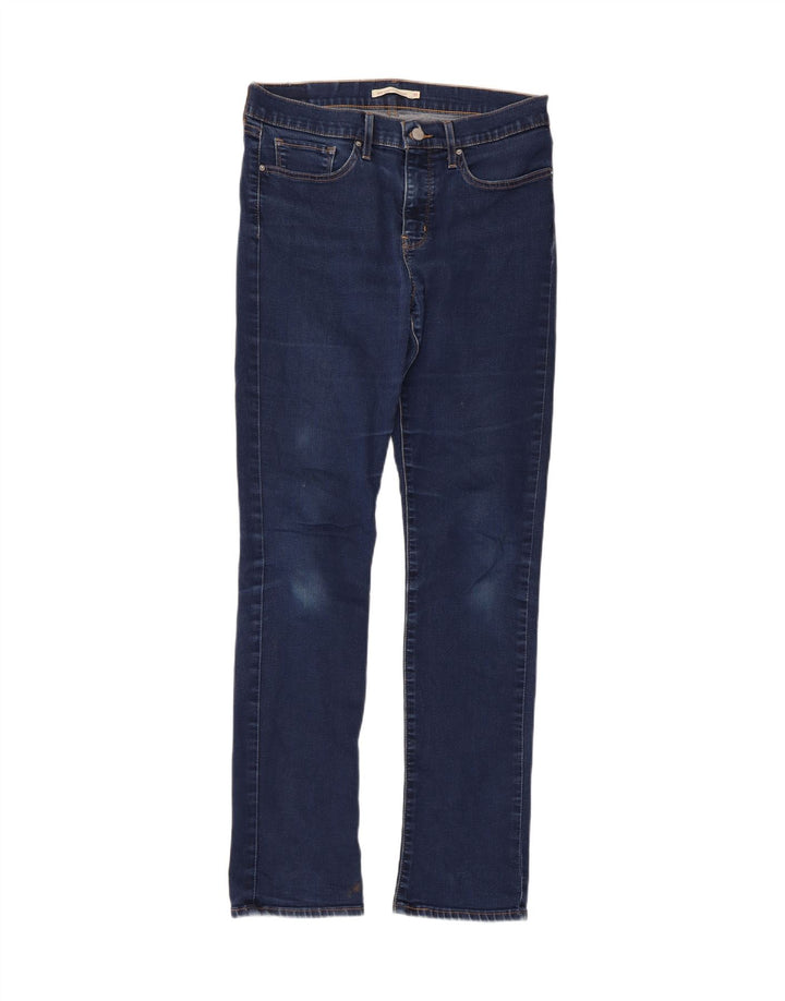 Levi's Womens 314 Shaping Straight Jeans W31 L32 Blue Cotton