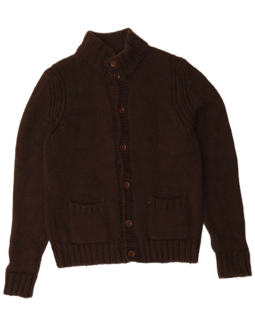 Zara Mens Cardigan Sweater Medium Brown