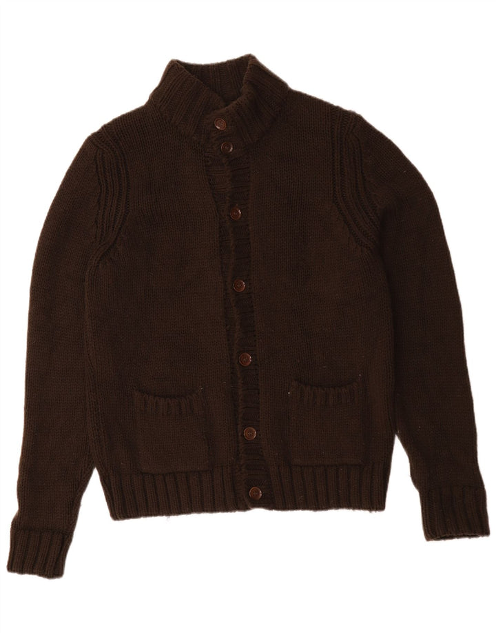 Zara Mens Cardigan Sweater Medium Brown