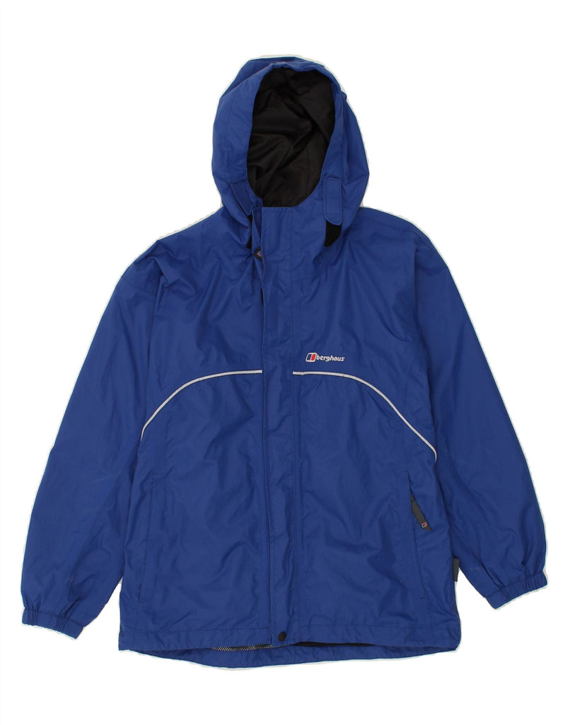 BERGHAUS Boys Hooded Rain Jacket 9-10 Years Blue Nylon | Vintage Berghaus | Thrift | Second-Hand Berghaus | Used Clothing | Messina Hembry 