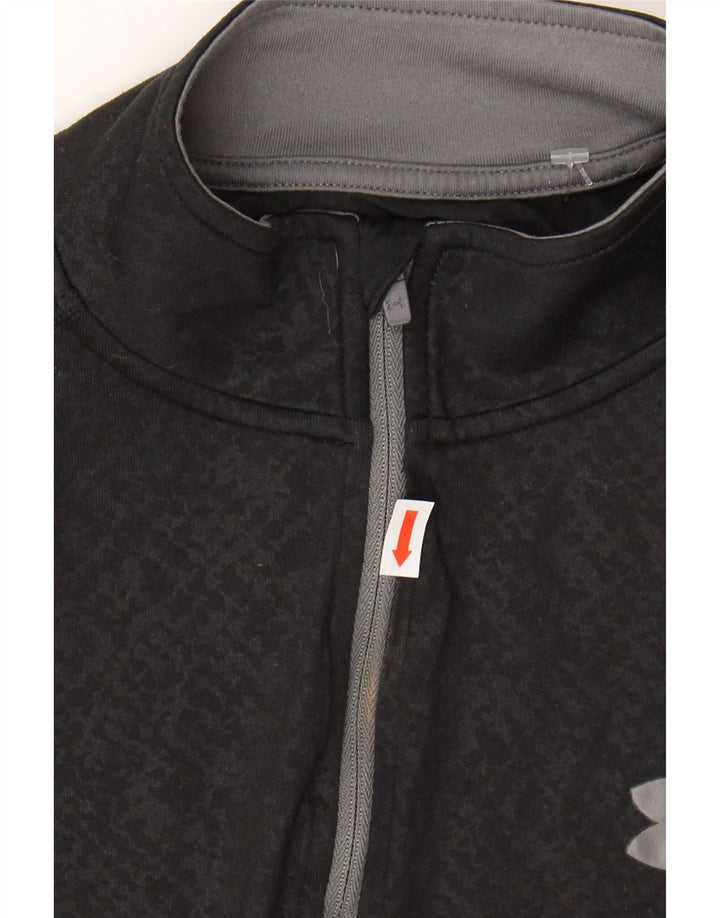 UNDER ARMOUR Mens Zip Neck Pullover Tracksuit Top Small Black