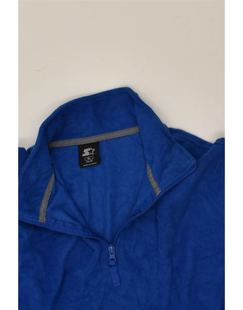 STARTER Mens Zip Neck Fleece Jumper UK 46/48 XL Blue Polyester | Vintage Starter | Thrift | Second-Hand Starter | Used Clothing | Messina Hembry 