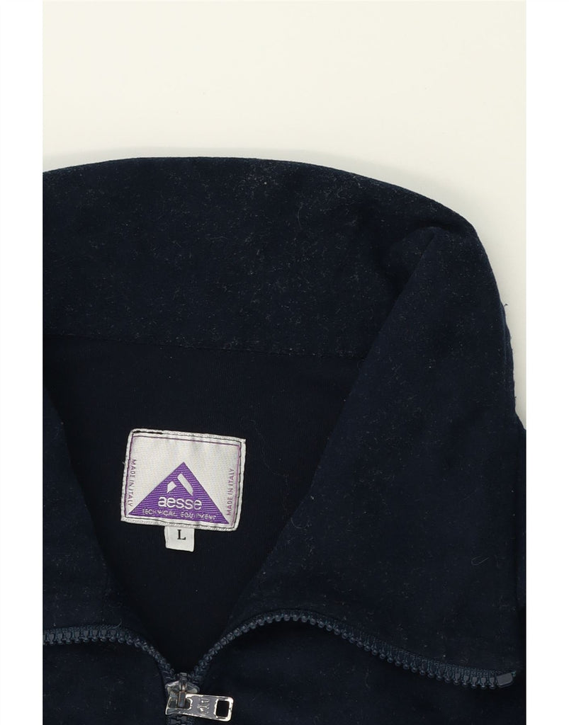 AESSE Mens Pullover Tracksuit Top Jacket Large Navy Blue Colourblock Vintage Aesse and Second-Hand Aesse from Messina Hembry 