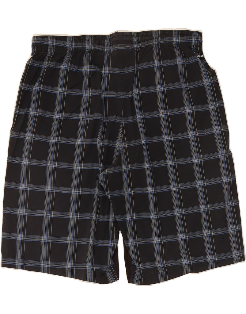 ADIDAS Mens Sport Shorts Medium Black Check Vintage Adidas and Second-Hand Adidas from Messina Hembry 