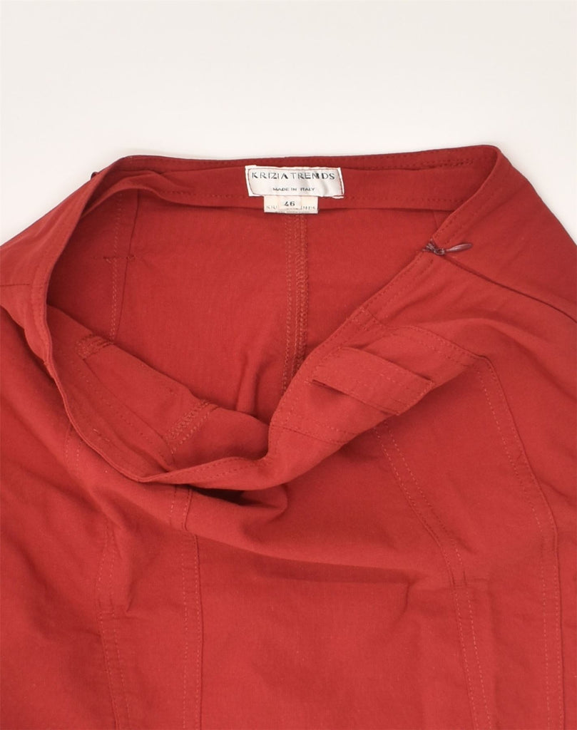 KRIZIA Womens High Waist Pencil Skirt IT 46 Large W30 Red Viscose | Vintage Krizia | Thrift | Second-Hand Krizia | Used Clothing | Messina Hembry 