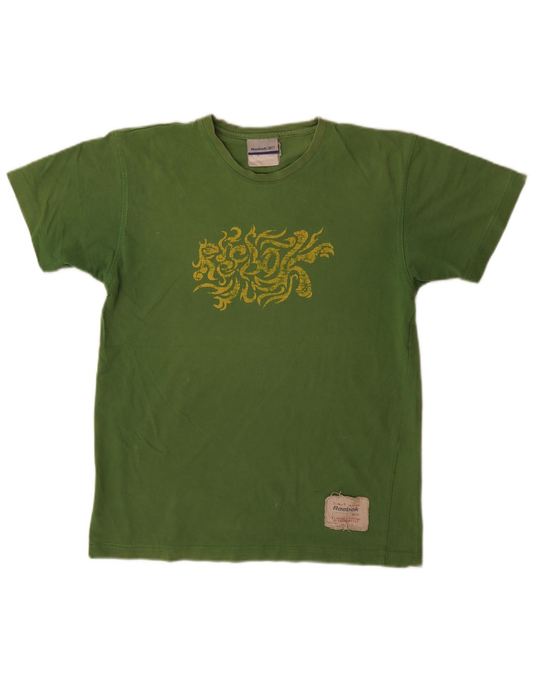 Reebok Mens Graphic T-Shirt Top Small Green Cotton