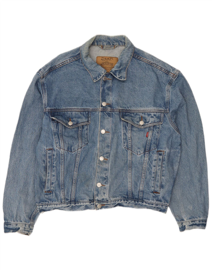 Vintage Womens Oversized Denim Jacket UK 14 Medium Blue