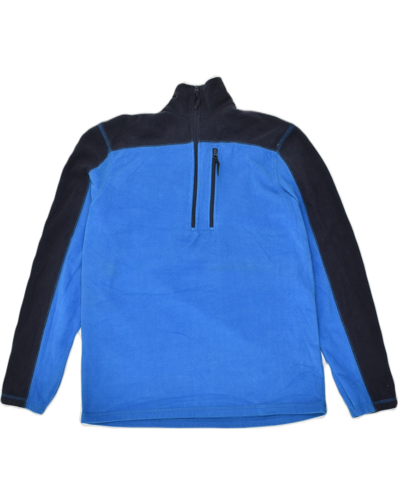 MOUNTAIN WAREHOUSE Mens Zip Neck Fleece Jumper Medium Blue Colourblock | Vintage Mountain Warehouse | Thrift | Second-Hand Mountain Warehouse | Used Clothing | Messina Hembry 