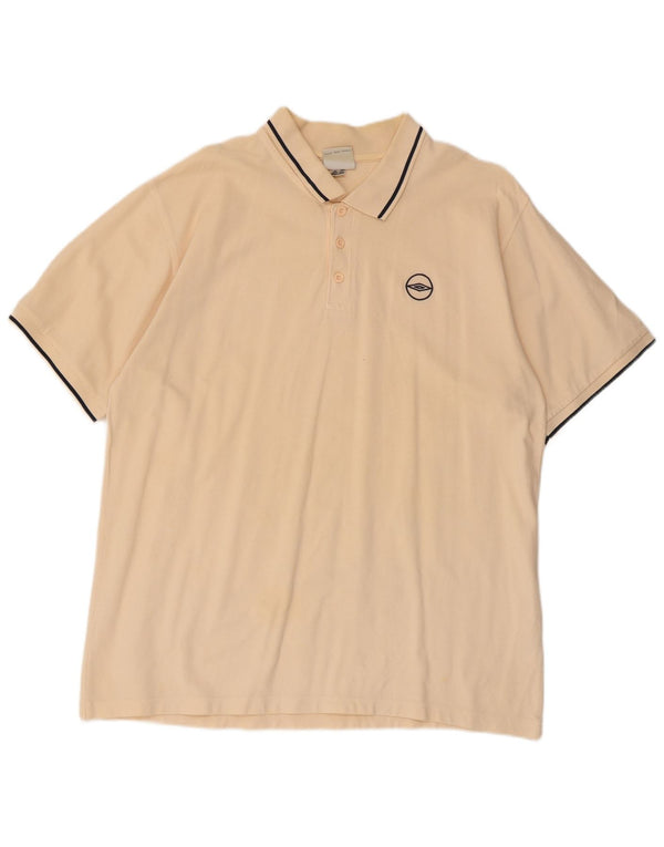 Umbro Mens Polo Shirt XL Beige Cotton