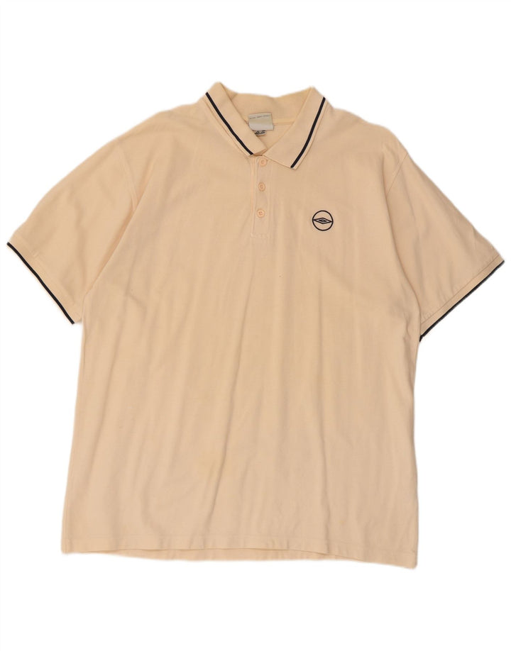 Umbro Mens Polo Shirt XL Beige Cotton