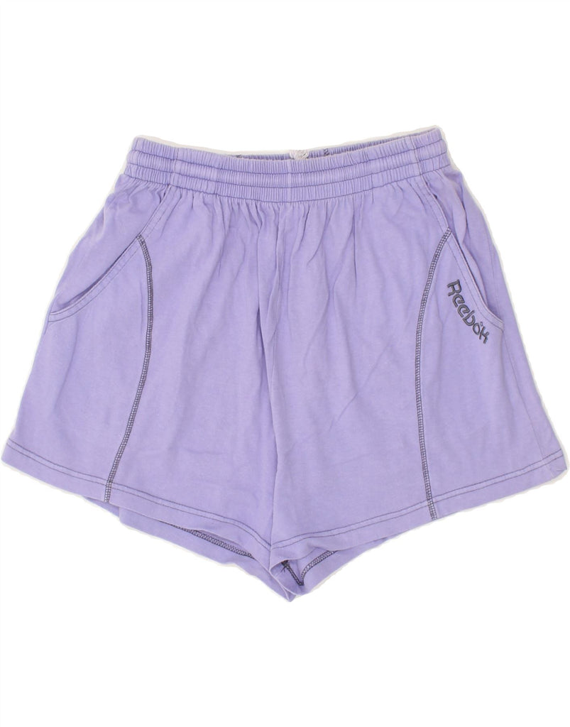 REEBOK Womens Sport Shorts UK 12 Medium Purple Cotton | Vintage Reebok | Thrift | Second-Hand Reebok | Used Clothing | Messina Hembry 