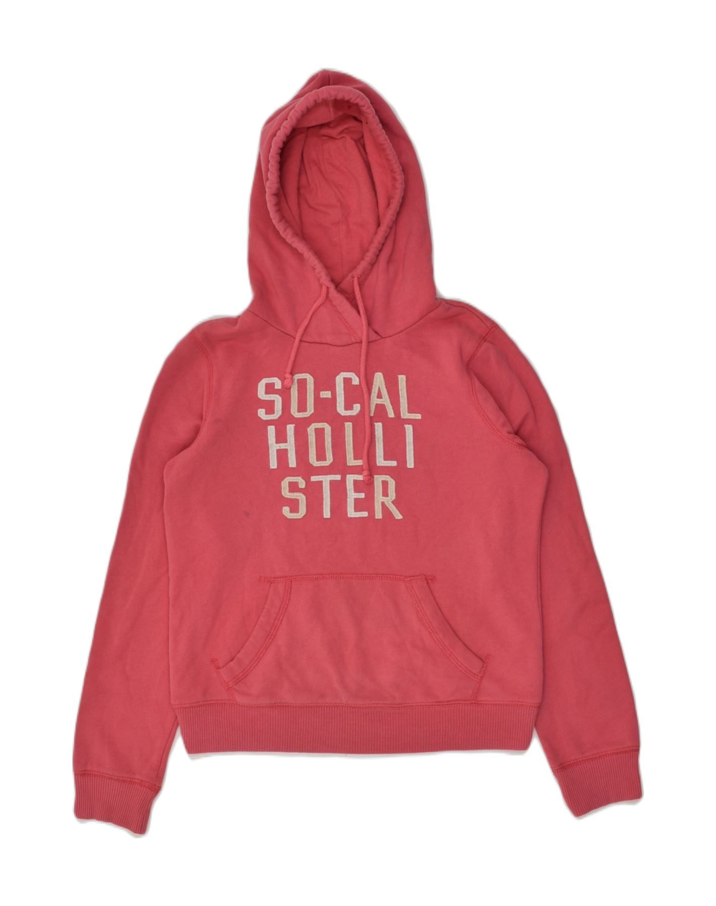 HOLLISTER Womens Zip Hoodie Sweater UK 8 Small Pink Cotton