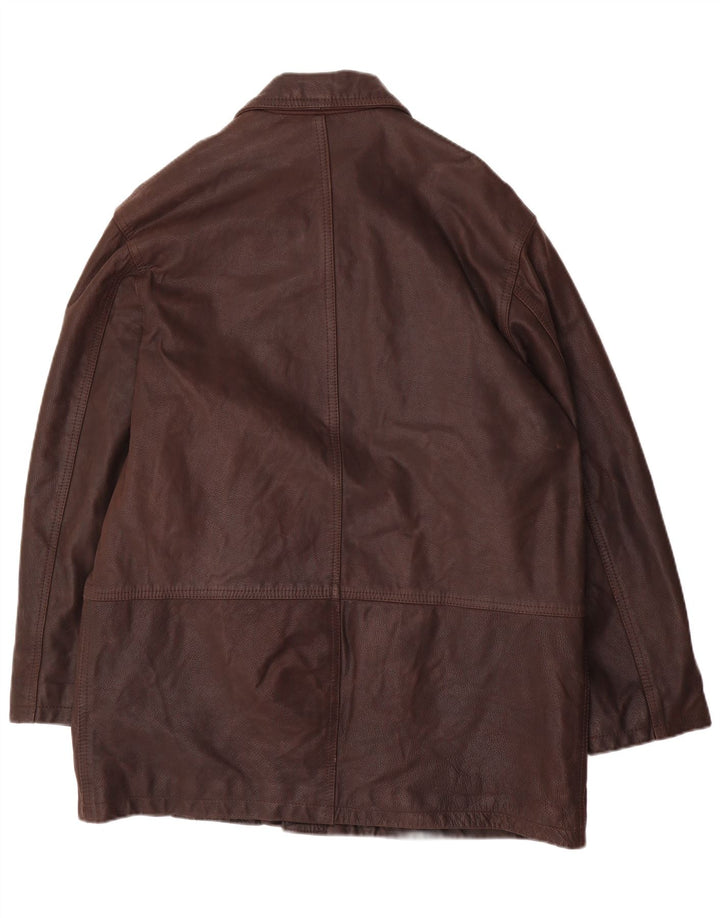 CONBIPEL Mens Leather Jacket UK 42 XL Brown Leather