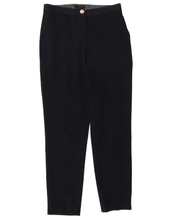 Ted Baker Womens Tapered Chino Trousers Size 1 XS W26 L30 Navy Blue