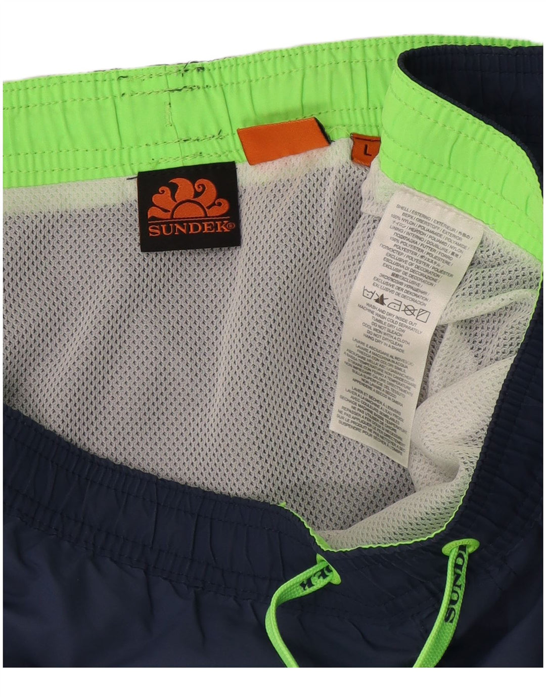 Sundek Mens Swimming Shorts Large  Navy Blue Nylon