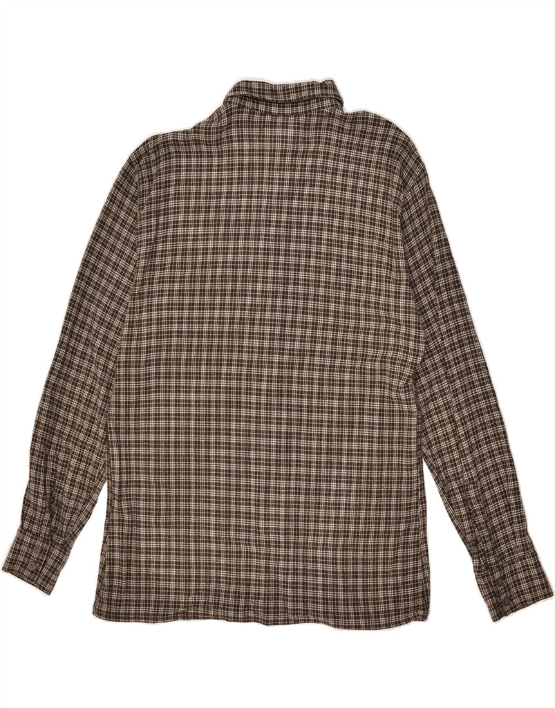 ARMANI Mens Shirt Medium Brown Check | Vintage Armani | Thrift | Second-Hand Armani | Used Clothing | Messina Hembry 