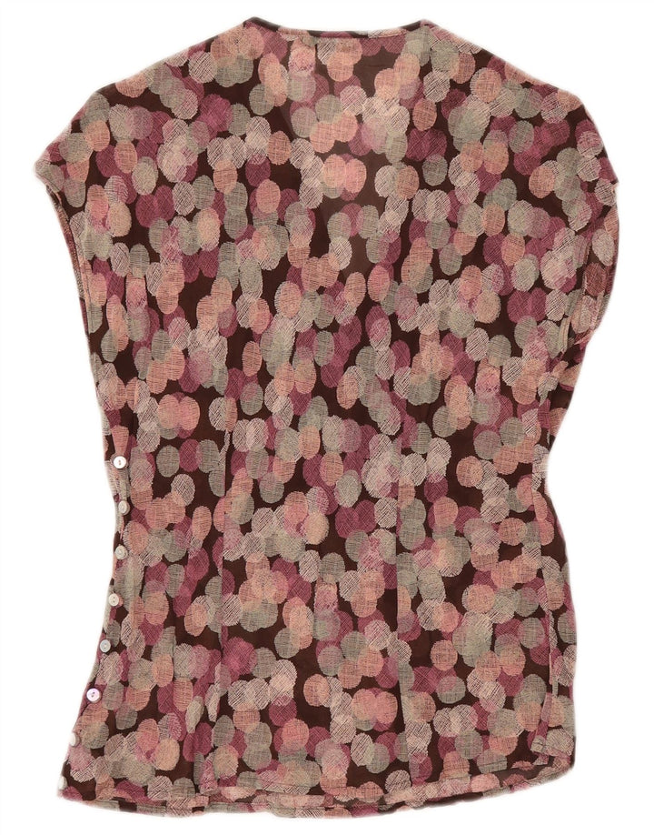 MARKS & SPENCER Womens Sleeveless Blouse Top UK 12 Medium Purple Geometric