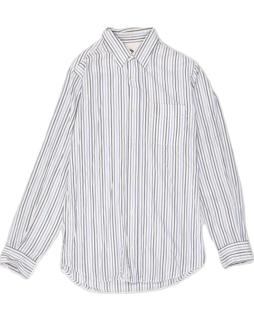 MURPHY & NYE Mens Slim Shirt Large White Striped Cotton | Vintage Murphy & Nye | Thrift | Second-Hand Murphy & Nye | Used Clothing | Messina Hembry 