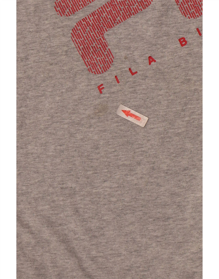 Fila Mens Graphic T-Shirt Top Medium Grey