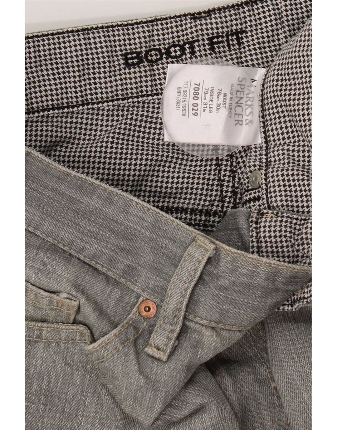 Marks & Spencer Mens Bootcut Jeans W30 L26 Grey Cotton