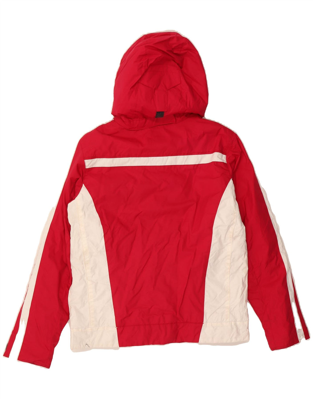 COLUMBIA Womens Hooded Windbreaker Jacket UK 14 Medium Pink Colourblock Vintage Columbia and Second-Hand Columbia from Messina Hembry 