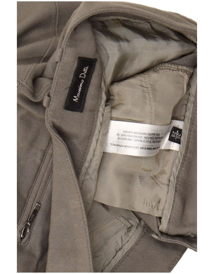MASSIMO DUTTI Womens Skinny Casual Trousers EU 36 XS W26 L29 Khaki Modal