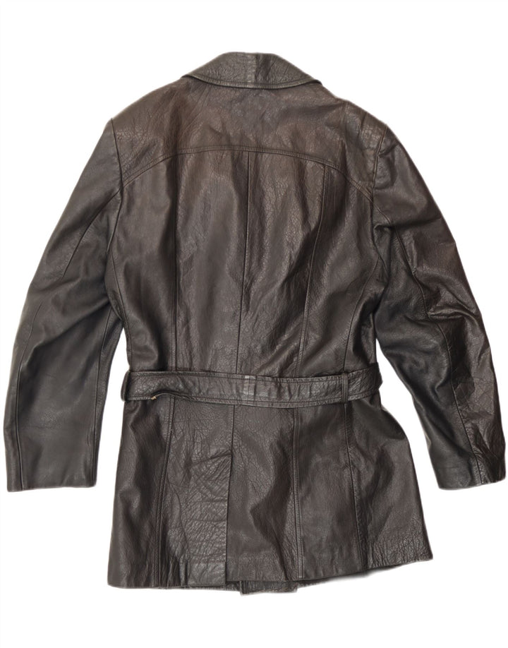 Carnaby Street Mens Double Breasted Leather Jacket UK 38 Medium Black