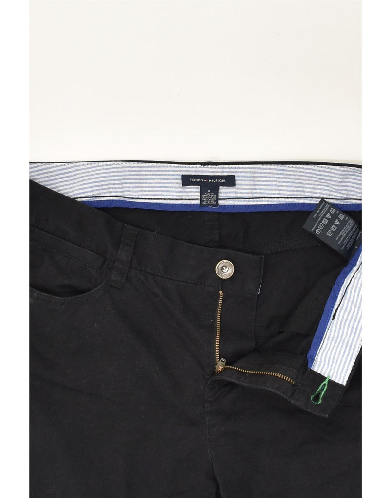 TOMMY HILFIGER Womens Slim Casual Trousers UK 8 Small W27 L29 Black Cotton | Vintage Tommy Hilfiger | Thrift | Second-Hand Tommy Hilfiger | Used Clothing | Messina Hembry 
