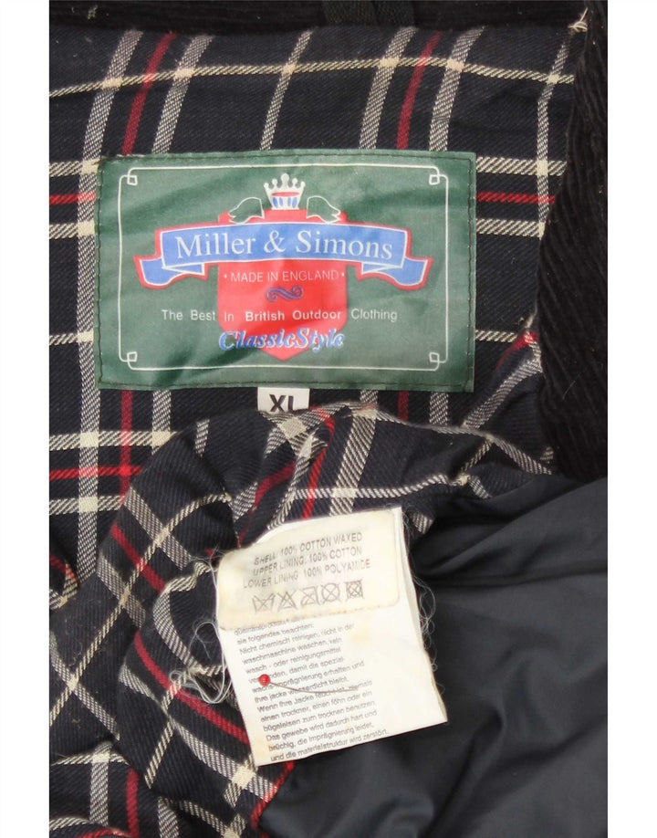 Miller & Simons Mens Waxed Cotton Jacket UK 42 XL Black