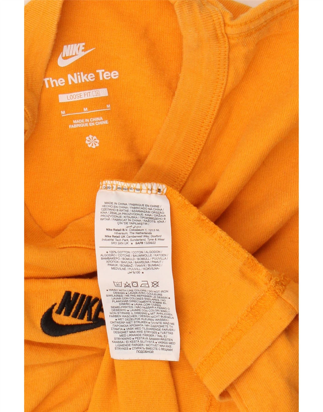 Nike Mens Loose Fit T-Shirt Top Medium Orange Cotton