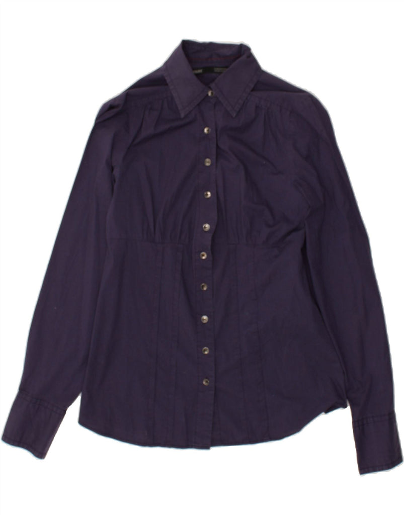 MURPHY & NYE Womens Shirt UK 12 Medium Purple Cotton | Vintage Murphy & Nye | Thrift | Second-Hand Murphy & Nye | Used Clothing | Messina Hembry 