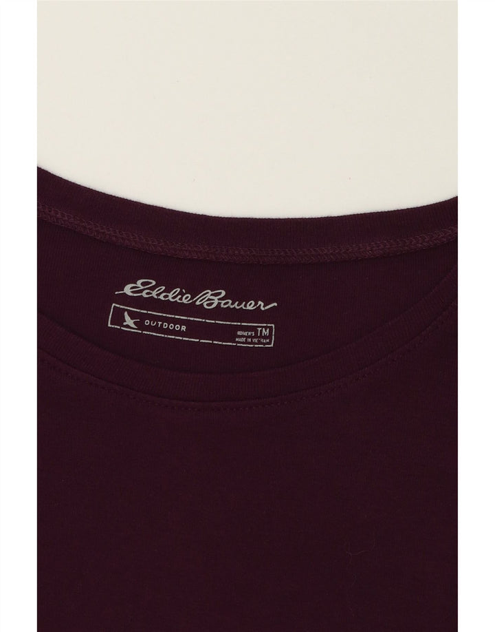 EDDIE BAUER Womens Top Long Sleeve UK 12 Medium Burgundy Cotton Vintage Eddie Bauer and Second-Hand Eddie Bauer from Messina Hembry 