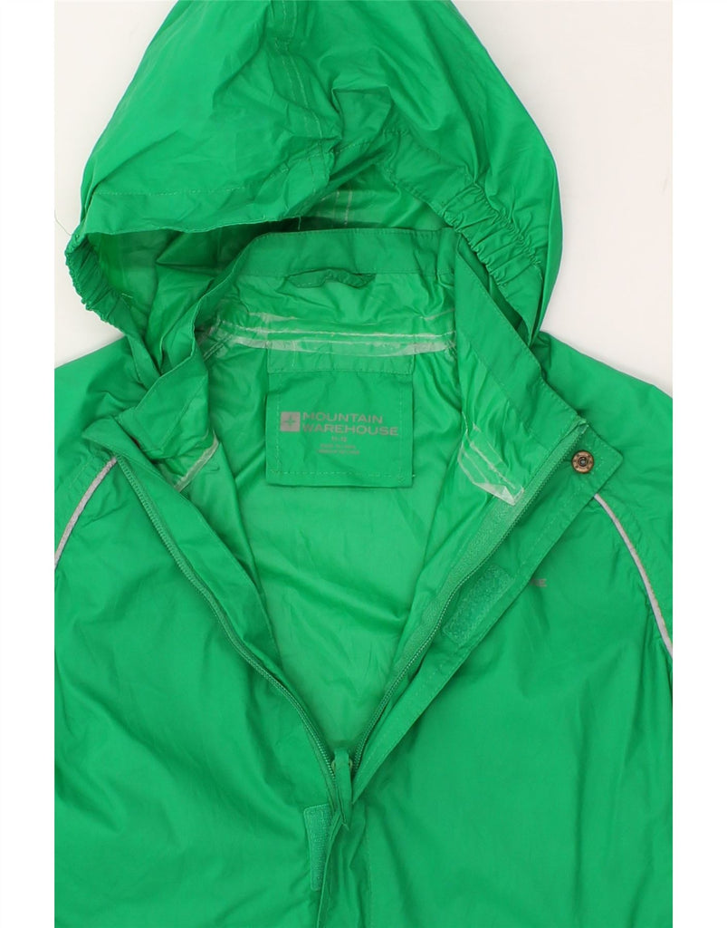 MOUNTAIN WAREHOUSE Boys Hooded Rain Jacket 11-12 Years Green Nylon | Vintage Mountain Warehouse | Thrift | Second-Hand Mountain Warehouse | Used Clothing | Messina Hembry 