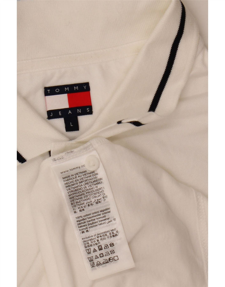 Tommy Hilfiger Mens Polo Shirt Large White Cotton