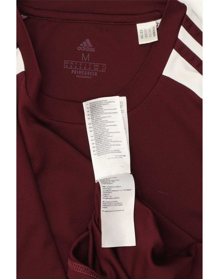 Adidas Mens Aeroready T-Shirt Top Medium Burgundy Polyester