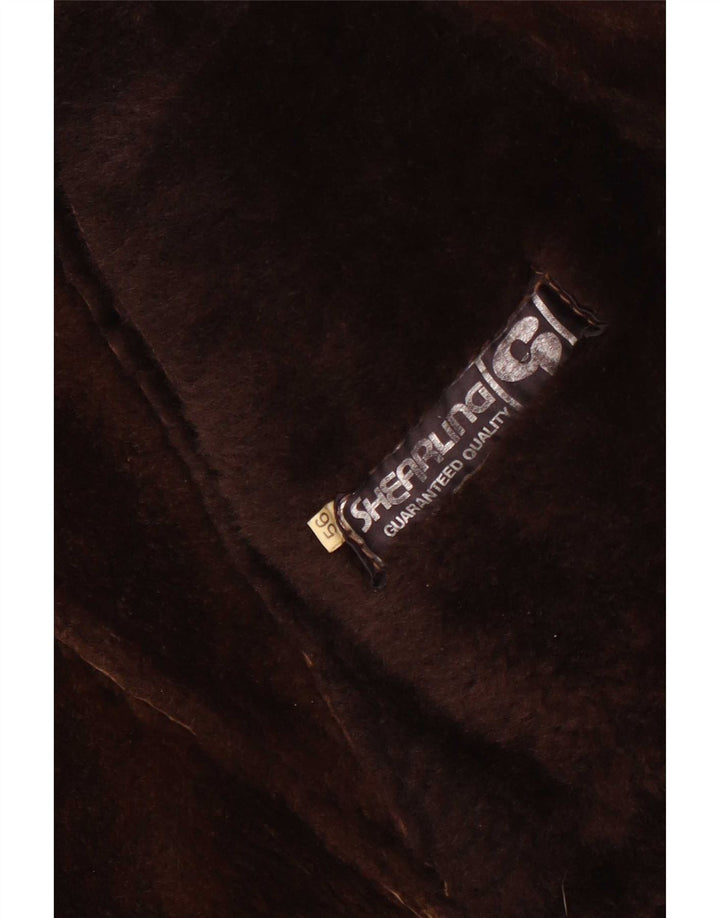 Vintage Mens Shearling Overcoat UK 40 Large Brown
