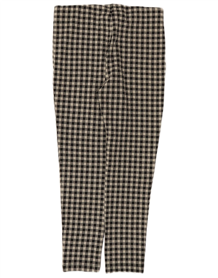 Zara Womens Slim Casual Trousers XL W32 L27 Black Gingham Polyester