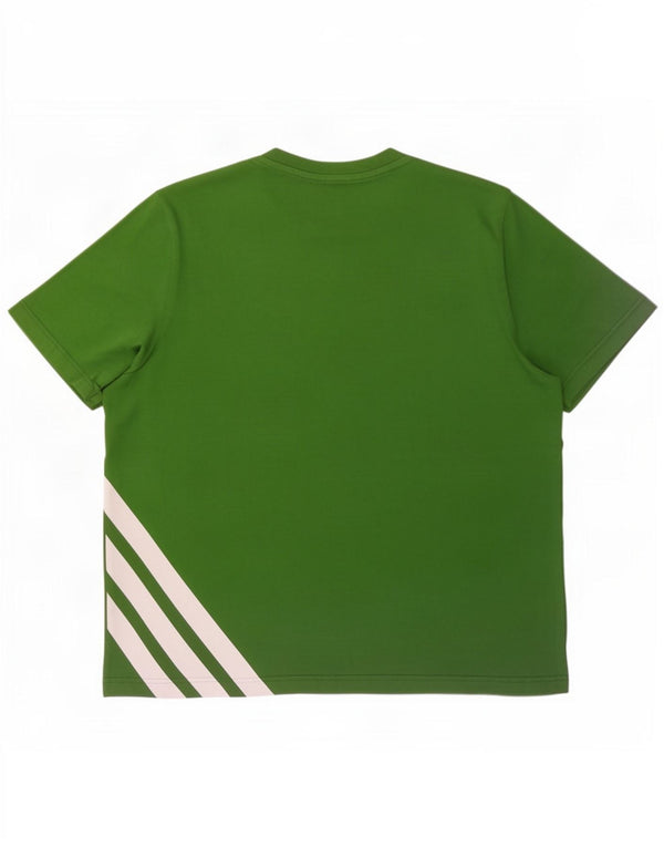 Adidas Mens Graphic T-Shirt Top 2XL Green Cotton