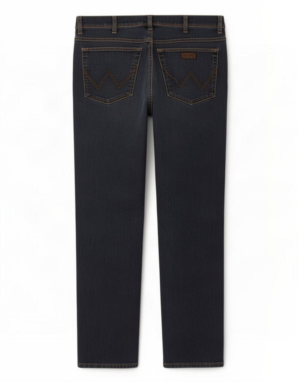 Wrangler Mens Regular Fit Straight Jeans W34 L30 Navy Blue Cotton