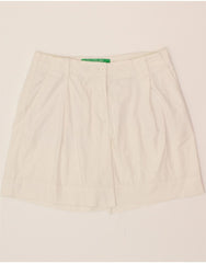 BENETTON Womens Pegged Chino Shorts UK 14 Medium W30  White Cotton