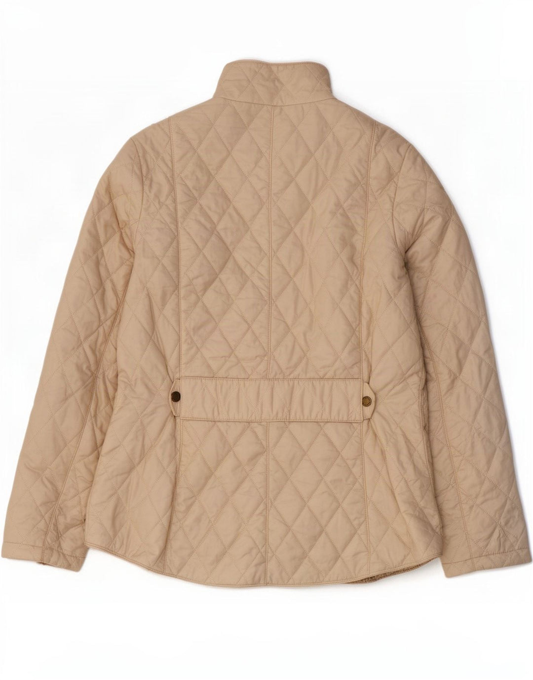 Barbour Womens Quilted Jacket UK 14 Large Beige Nylon