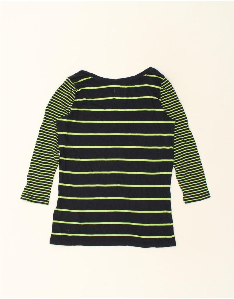 HOLLISTER Womens Top 3/4 Sleeve UK 12 Medium Green Striped Cotton | Vintage Hollister | Thrift | Second-Hand Hollister | Used Clothing | Messina Hembry 