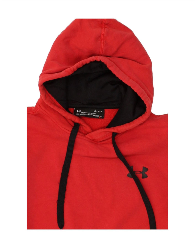 UNDER ARMOUR Mens Cold Gear Hoodie Jumper Large Red Cotton | Vintage Under Armour | Thrift | Second-Hand Under Armour | Used Clothing | Messina Hembry 