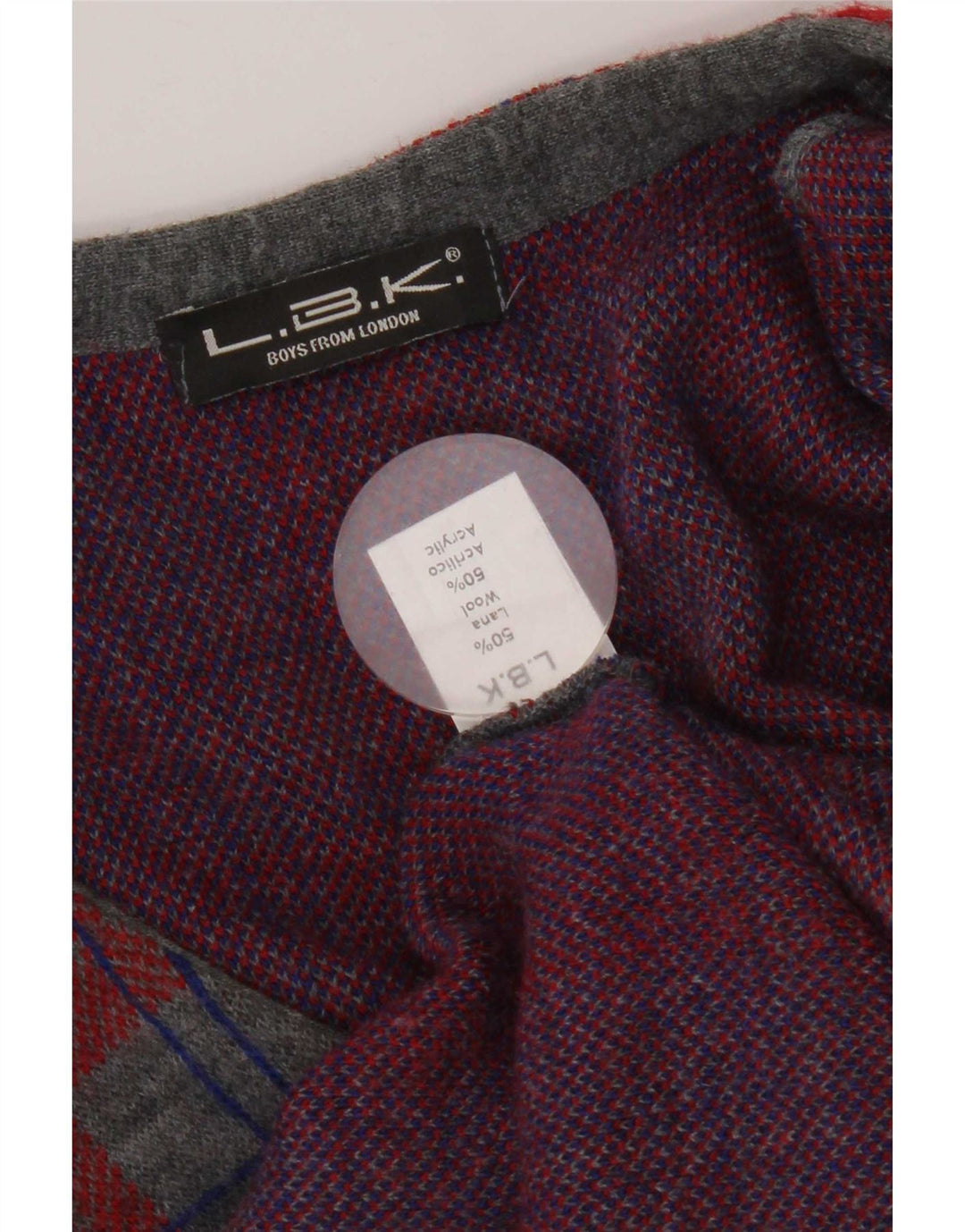 Vintage Mens Sleeveless Cardigan Sweater Small Grey Check Wool